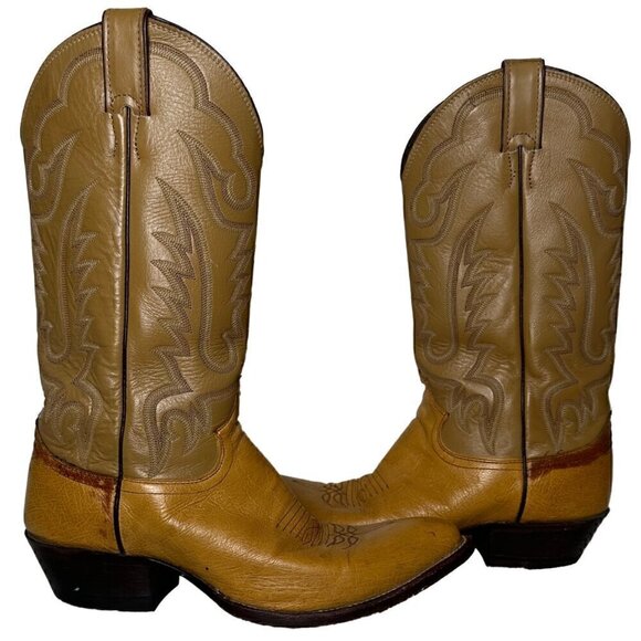 Justin 8737 Boots Smooth Butterscotch Ostrich Leather size Men's 8.5 - Picture 5 of 10